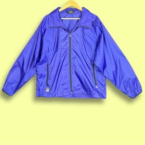 Vintage Gerry Size Medium Nylon Ripstop Windbreaker Jacket Hidden Hood Purple